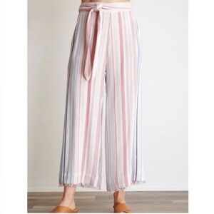 NEW Anthropologie Cloth & Stone Rita Striped Wide-Leg Ankle Pants Size Large.  4